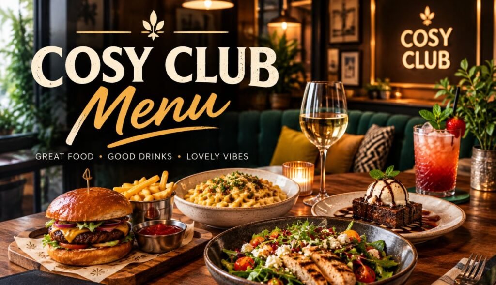 Cosy Club Menu